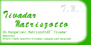 tivadar matriszotto business card